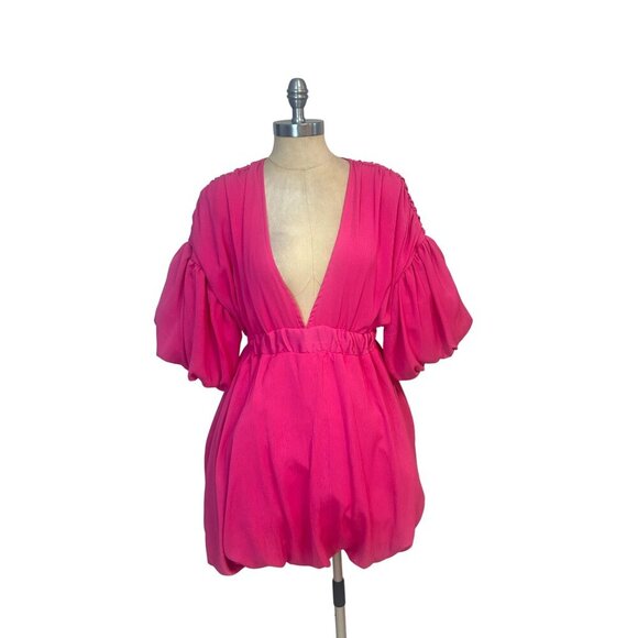 Prettylittlething Hot Pink Shift Dress Size 0 NWT - Picture 2 of 7